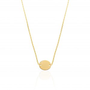 Colier cu pandantiv banut 10mm din aur de 14k