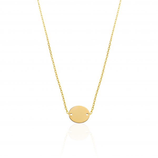 Colier cu pandantiv banut 10mm din aur de 14k