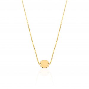 Colier cu pandantiv banut 8mm din aur de 14k