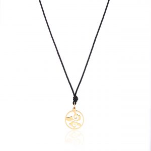 Colier snur cu pandantiv element aer din aur de 14k