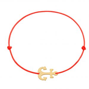 Bratara snur cu ancora din aur de 14k