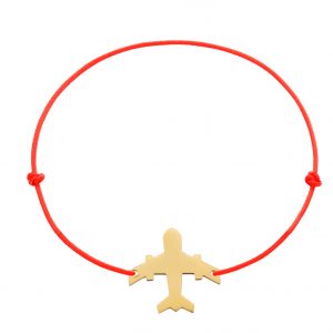 Bratara snur cu avion din aur de 14k