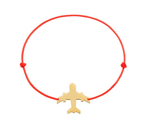 Bratara snur cu avion din aur de 14k