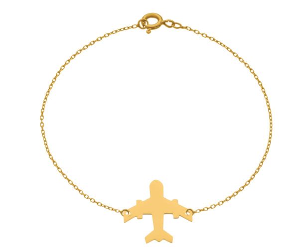 Bratara cu avion din aur 14k