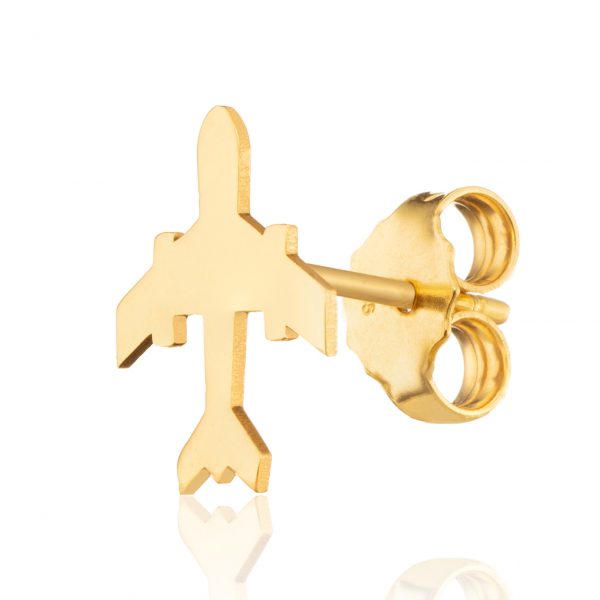 Cercei avion din aur de 14k