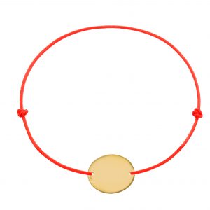 Bratara snur cu banut 12mm din aur de 14k
