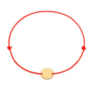 Bratara snur cu banut 8mm din aur de 14k