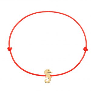 Bratara snur cu calut de mare din aur de 14k