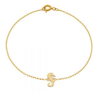 Bratara cu calut de mare din aur de 14k