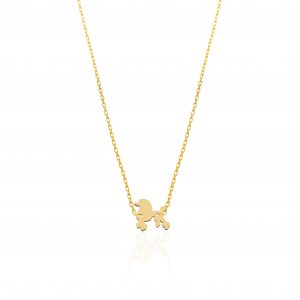 Colier cu pandantiv catel din aur de 14k