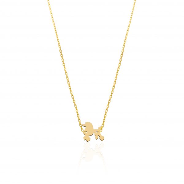 Colier cu pandantiv catel din aur de 14k