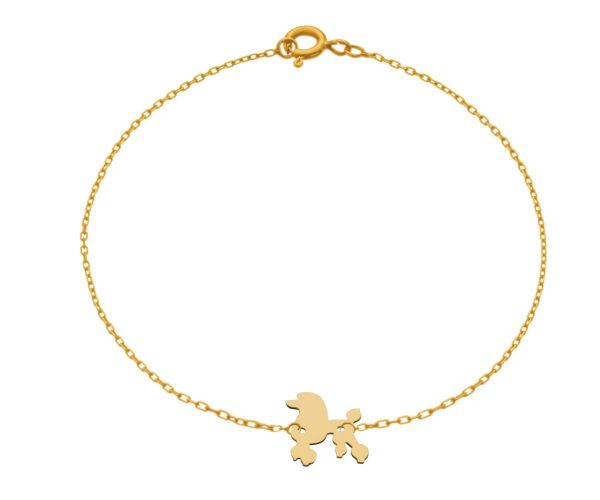 Bratara cu catel din aur de 14k