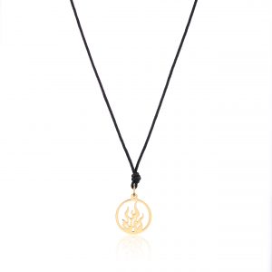 Colier snur cu pandantiv element foc din aur de 14K