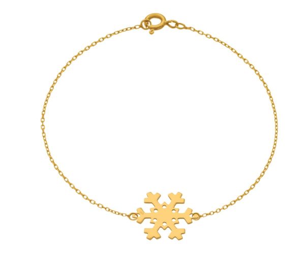 Bratara cu fulg nea din aur de 14k