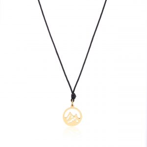 Colier snur cu pandantiv element pamant din aur de 14K