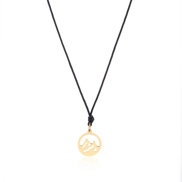 Colier snur cu pandantiv element pamant din aur de 14K