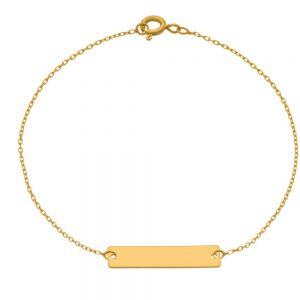 Bratara cu placuta 20mm din aur de 14k