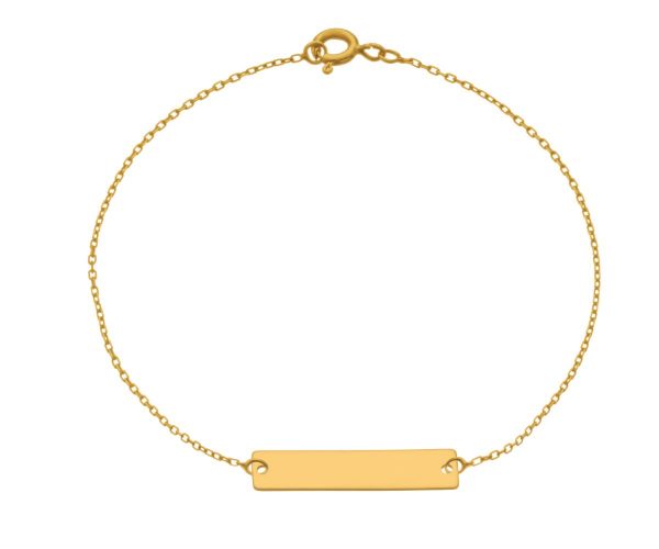 Bratara cu placuta 20mm din aur de 14k