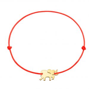Bratara snur cu elefant din aur de 14k