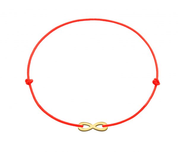Bratara snur cu infinit din aur de 14k