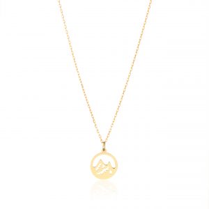 Colier cu pandantiv element pamant din aur de 14k
