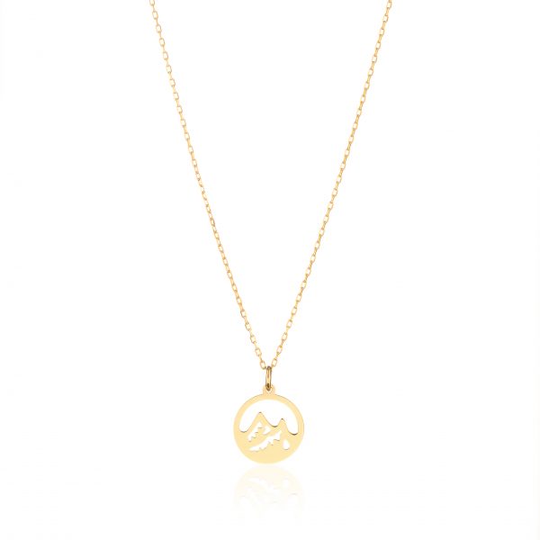 Colier cu pandantiv element pamant din aur de 14k