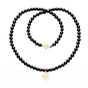 Colier onix cu element aer din aur 14k