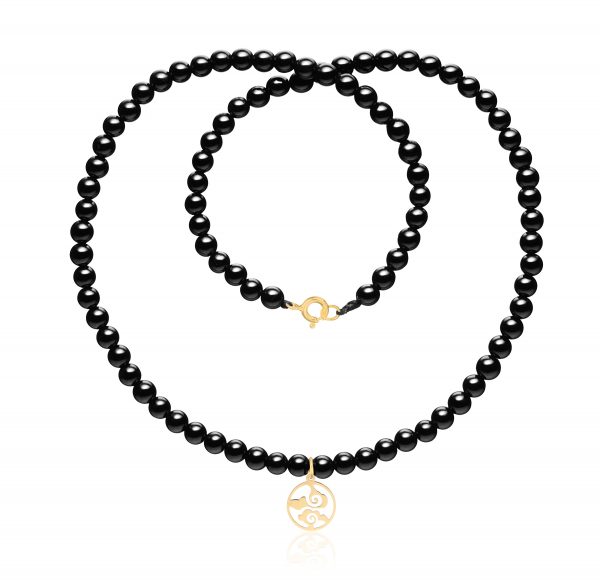 Colier onix cu element aer din aur 14k