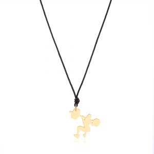 Colier snur cu pandantiv fitness feminin din aur 14k