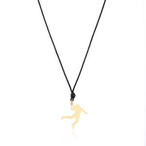 Colier snur cu pandantiv jucatoare handbal din aur 14k
