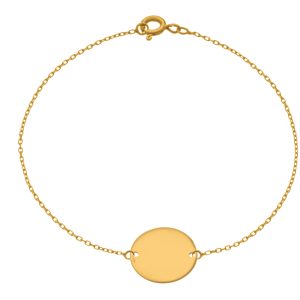 Bratara cu banut 12mm din aur de 14k
