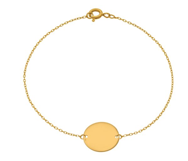 Bratara cu banut 12mm din aur de 14k